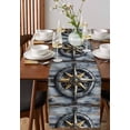 thumbnail image 2 of Vintage Compass Coastal Burlap Cotton Table Runner 14x72 Inches Long, Summer Beach Ocean Nautical Farmhouse Table Runners, Outdoor Dining Tablecloths Decor for Baby Shower/Party/Wedding, 2 of 6