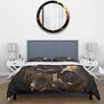 thumbnail image 3 of Designart "Elegant Black and Gold Violets II" Floral & Botanical Bedding Covert Set - Violet Black Floral Bed Set With 1 Sham, 3 of 6