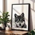 thumbnail image 4 of baby wolf - Photography Animal Wildlife Black and White Dog Portrait Nature Minimalist Black Framed Wall Art Print 24 x 36 inches, 4 of 8