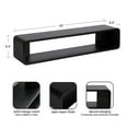 thumbnail image 6 of Kate and Laurel Deguara Modern Wood Floating Console Table, 30 x 7 x 7, Black, Contemporary Wooden Floating Entryway Table with Storage for Use as Living Room Floating TV Console or Large Wall Shelf, 6 of 9