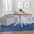 thumbnail image 3 of Linon Nook Bench Collection L-Shaped Wood Farmhouse Breakfast Bench with Hidden Storage, White, 3 of 5