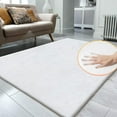 thumbnail image 2 of ORINOVA White Faux Rabbit Fluffy Fur Area Rugs For Bedroom Living Room Machine Washable Shag Rug 4x6 Nursery Rug Teen Room Decor, 2 of 9