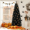 thumbnail image 3 of Patiojoy 7 FT Artificial Halloween Tree Pre-lit Pencil Tree with 818 Branch Tips 350 Warm White LED Lights, 3 of 9