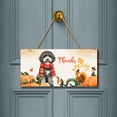 thumbnail image 2 of Happy Thanksgiving Portuguese Water Dog with Turkey Pumpkins Autumn Vibes Landscape Wood Sign PWD Portie Fishing Dog Lover Hanging Wall Home Decor - 12018, 2 of 5