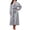 Navy, variant on BFHHYA Fleece Robes for Women Cozy Fuzzy Button Down Long Sleeve Bathrobes Casual Comfy V Neck Sleepwear Fall Winter Warm Loungewear for Daily Home Wear