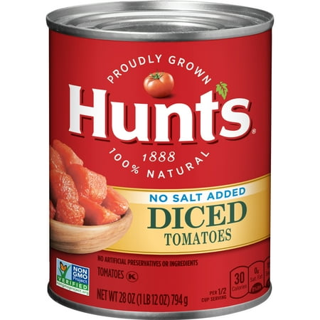 (6 Pack) Hunt's Diced Tomatoes No Salt Added, 28 (Best Knife For Dicing Tomatoes)