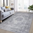thumbnail image 1 of Retro Floral Print Area Rug, Vintage Distressed Low Profile Non Slip Floor Carpet, 1 of 8