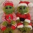 thumbnail image 2 of Naiovety Grinch Doll Christmas Green Grinch Furry Baby con disfraz de Papá Noel extraíble, Baby Dolls Decoraciones navideñas Hecho a mano Kits de decoración para fiestas No.2 Naiovety HA042029-02, 2 of 6