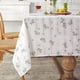 thumbnail image 1 of Mantel rectangular geométrico de algodón lila pequeño estilo pastoral para mesa de té, mantel, toalla, 1 of 5