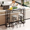 thumbnail image 4 of Gymax 60'' Long Bar Table Narrow Pub Table w/Faux Marble Tabletop & Storage Shelves Grey, 4 of 10