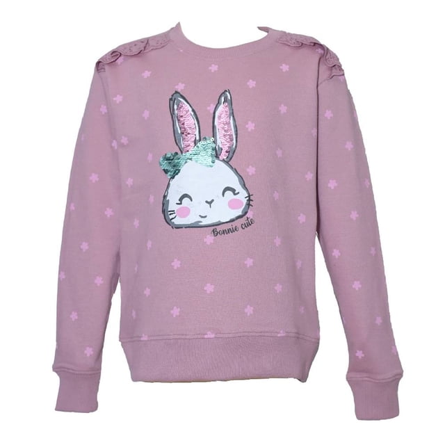 Sudadera George Talla 8 Manga Larga con Estampado de Conejito Rosa