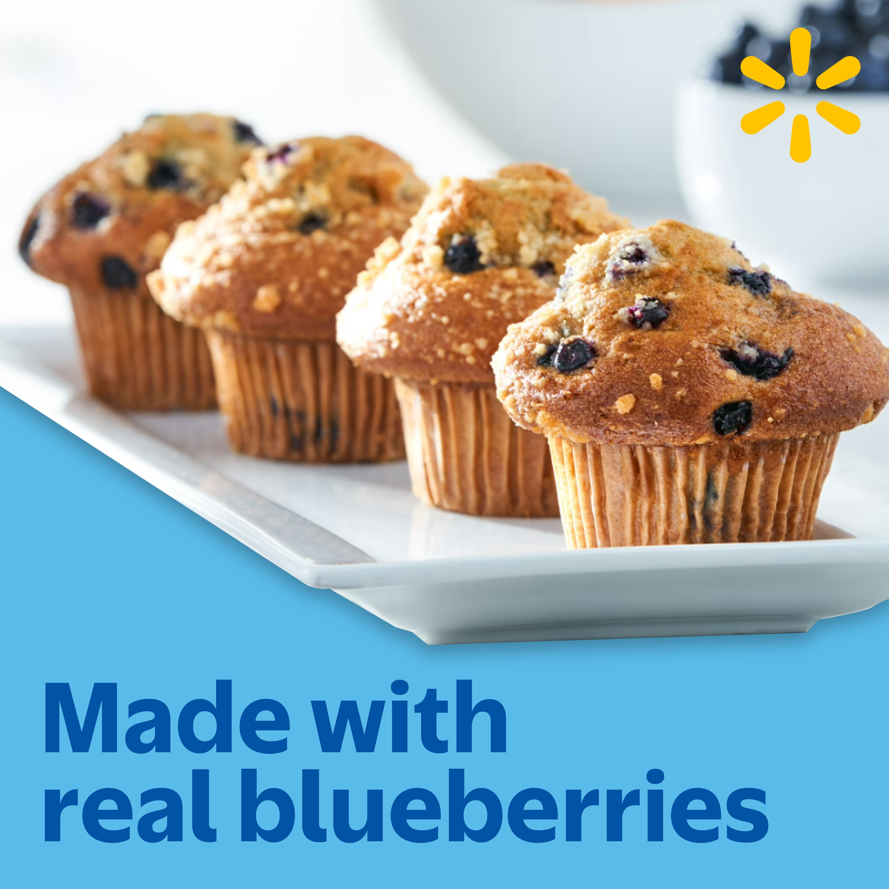 Marketside Baked Blueberry Streusel Muffins, Soft & Moist, 14 oz, 4 pack
