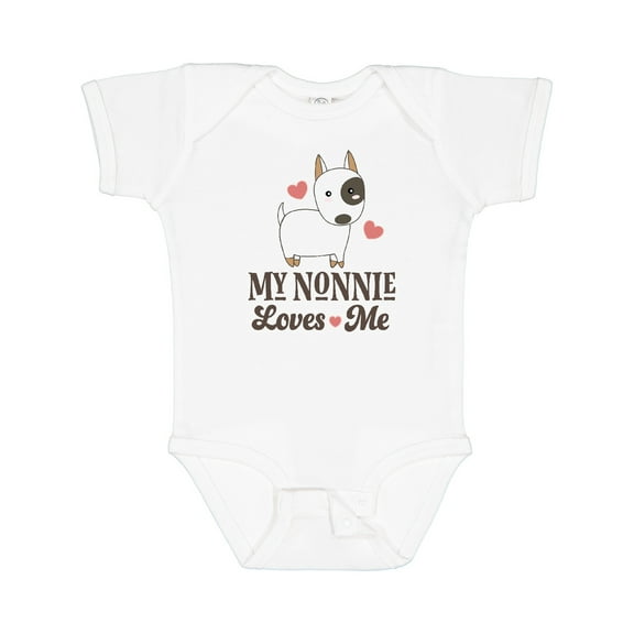 Inktastic Nonnie Loves Me Grandchild Dog Boys or Girls Baby Bodysuit