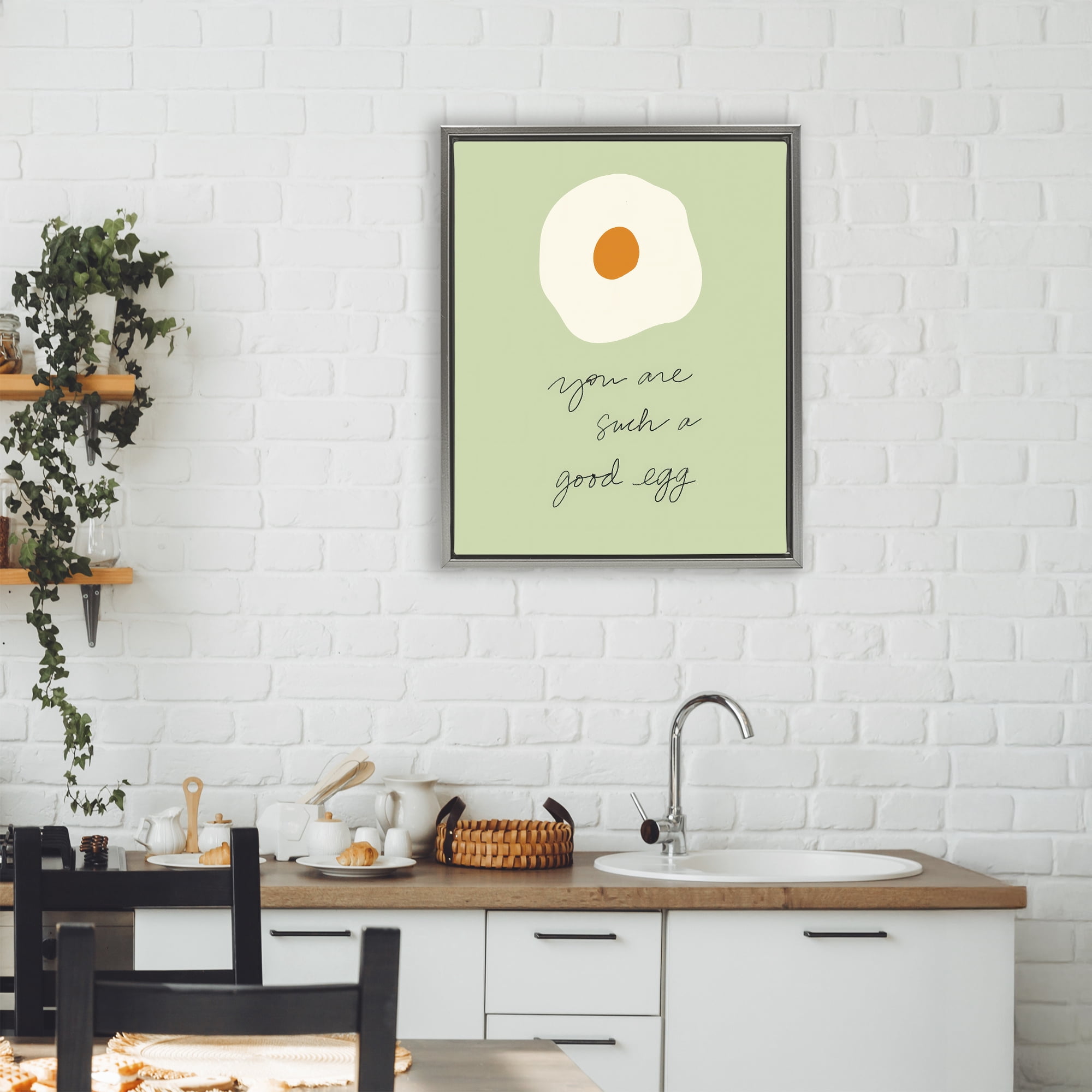 Stupell Industries You Are A Good Egg Gray Framed Floater Canvas Wall Art, design by SD Graphics Studio