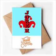 Multicolour Playing Card Joker Thank You Cards Envelopes Blank Note
