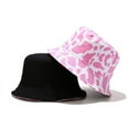 thumbnail image 6 of CoCopeanut Topi Motif Sapi Mode Baru Topi Ember Hitam Putih Topi Nelayan Dapat Dibalik Topi Musim Panas untuk Wanita Topi Pantai Wanita Gorras Panama, 6 of 6