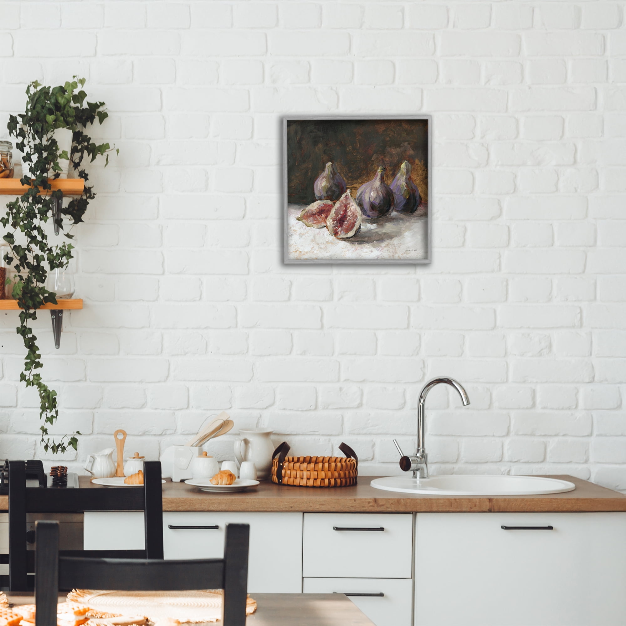 Stupell Industries Rustic Fig Still Life Gray Framed Giclee Art, design by Danhui Nai