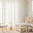 thumbnail image 4 of LAPA Life Contemporary White PomPom Boho Rod Pocket Sheer Curtains, 52 x 84 in, 4 of 10