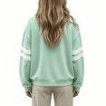 thumbnail image 5 of Sewkxo Women Half Zip Striped Pullover Lapel Zipper Up Long Sleeve Sweatshirts Solid Trendy Loose Fit Casual Quarter Zip Tops,Mint Green S, 5 of 5