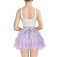 thumbnail image 3 of Littleforbig Women's Mesh Tulle Puffy Petticoat Tutu Ballet Bubble Short Ballerina Skirt 2XL Purple, 3 of 10