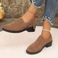 thumbnail image 6 of Womens Zipper Chunky Low Heeled Shoes Round Toe Comfortable Formal Dress Shoes Slip-On Business Wedding Office Shoes Women's Casual Loafers, 6 of 9