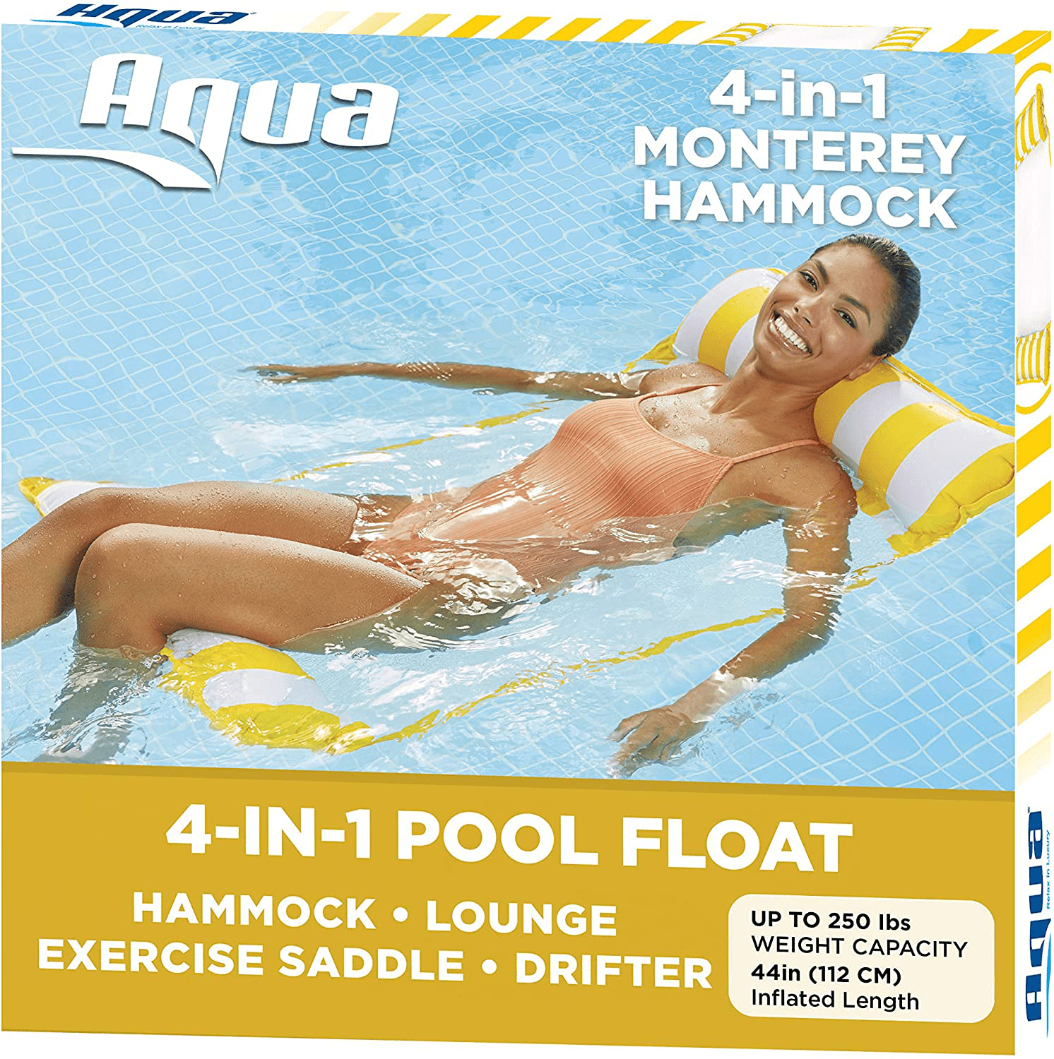 4-in-1 Premium  Multi-Purpose Inflatable Swimming Pool Float Hammock Beach Toy 