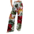 thumbnail image 2 of Lilgiuy Women Casual Printing Pockets Elastic Waist Comfortable Straight Loose Pants for Errands Exercise, 2 of 5