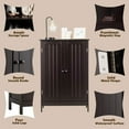 thumbnail image 4 of XiHuaZhaoChen Bathroom Floor Cabinet, Wooden Storage Cabinet with Double Doors, Suitable for Bathroom, Living Room, Entryway, 23.5 x 14 x 34 inches (Brown), 4 of 11