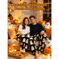thumbnail image 6 of Fuzzy Halloween Pajama Pants Women Men Flannel Pjs Pants Couples Matching Plush Pajama Bottom Costume Gifts,Black, 6 of 8