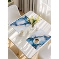 thumbnail image 5 of Blue Marble Placemats Set of 6, Modern Gray Golden Abstract Gradient Art Placemats for Dining Table, Place Mats for Kitchen Tabletop, Waterproof Wipeable Dining Table Mats Set, 5 of 9
