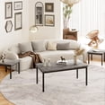thumbnail image 5 of Coffee Table Set of 3, Modern Coffee Table with 2 Square End Side Tables for Living Room, 5 of 6