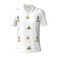 thumbnail image 2 of Daiia Rabbit Blowing Dandelions Pattern Men’s Polo Shirts,Solid Deck Shirt,Classic Fit, Breathable Cotton Polo for Casual and Sport Wear-3X-Large, 2 of 7