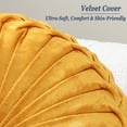 thumbnail image 2 of Velvet Round Decorative Pillow for Couch 15-Inch (Yellow), 2 of 6