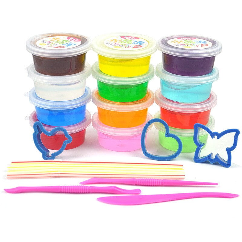 12 Colors Fluffy Soft Super Light Clay Foam Slime Toy For Kids