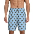 thumbnail image 1 of Balery french Bulldog Face Pantalones cortos de pijama de punto de algodón para hombre con cinturilla y bolsillos-Medium, 1 of 6