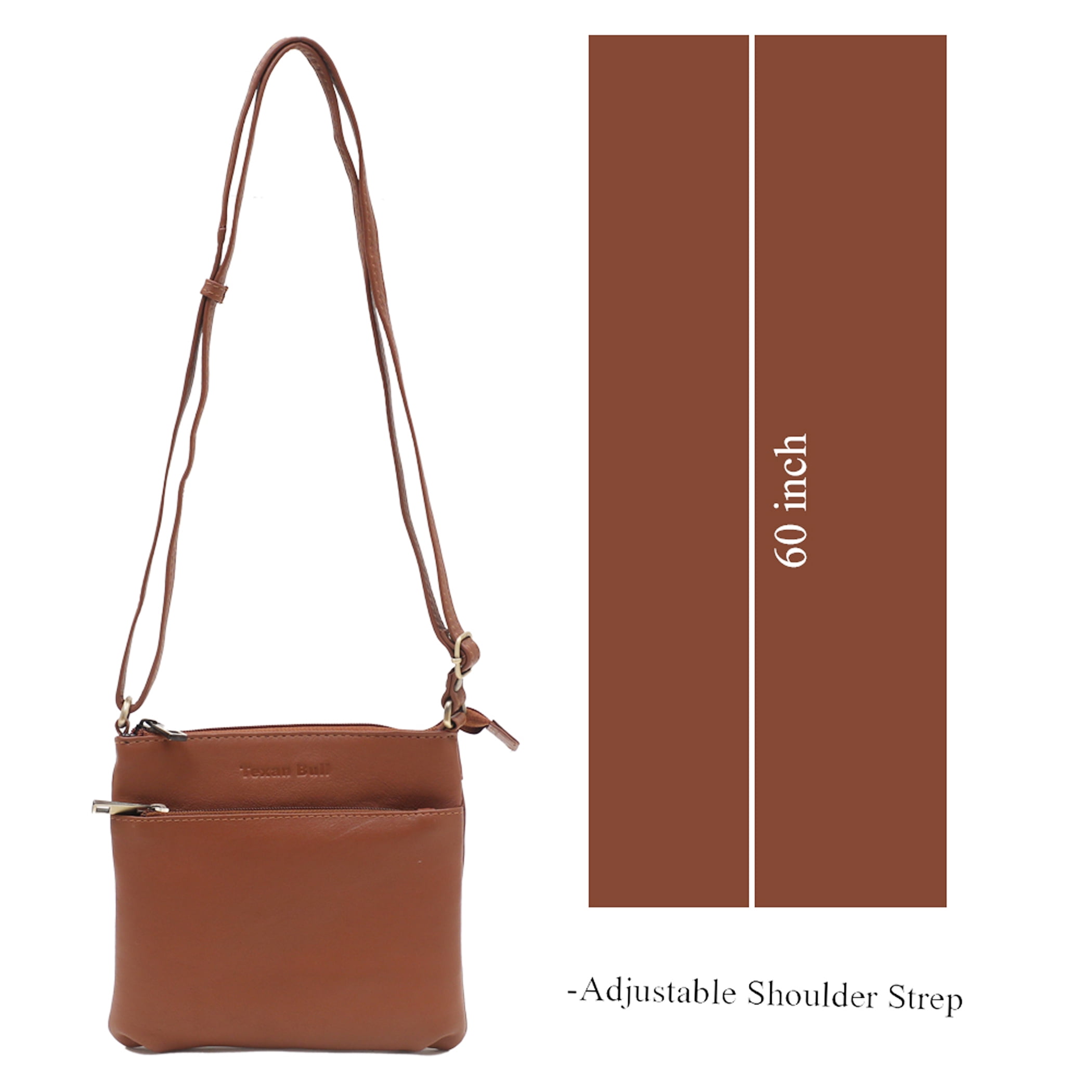 Texan Bull Leather Crossbody Bags For Women-Adjustable Shoulder Strap Women Purses Travel Handbags