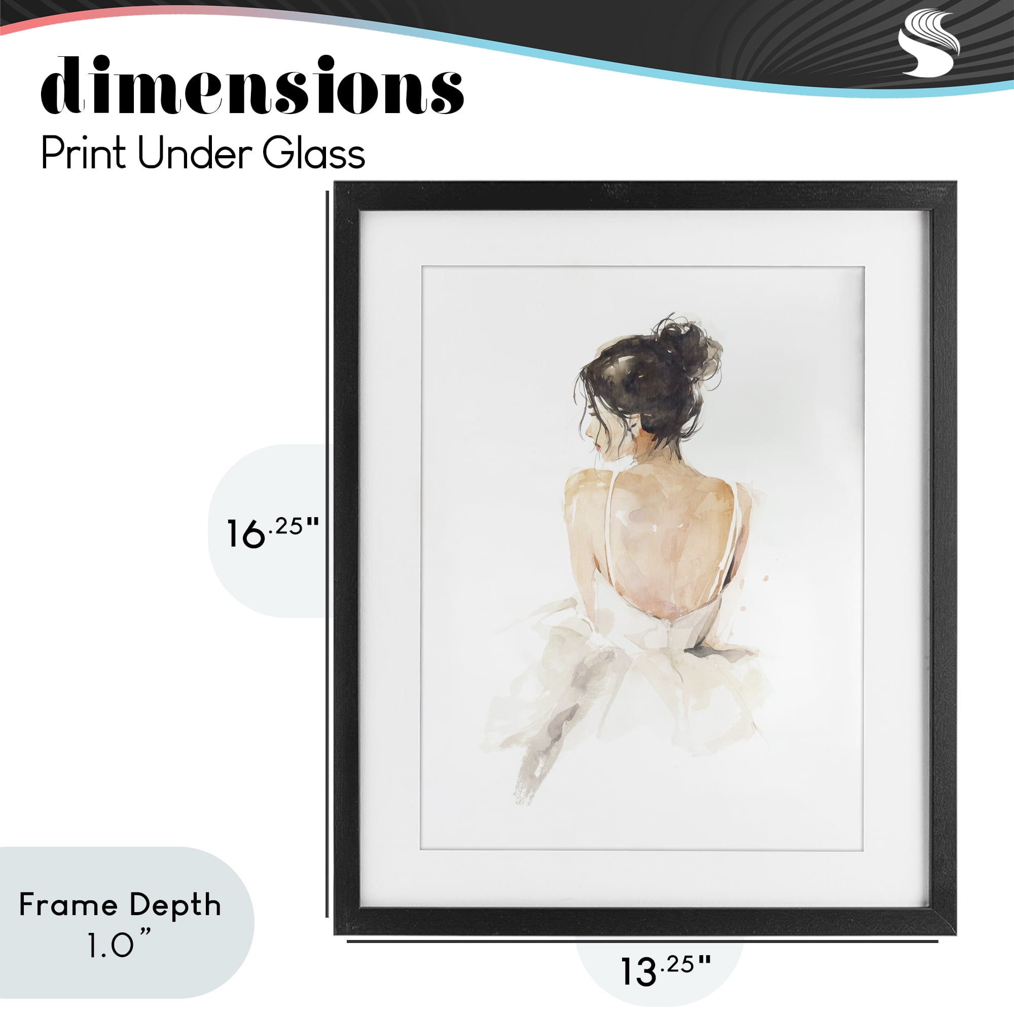 Stupell Industries Feminine Serenity Woman Black Framed Print Under Glass, design by Svetlana Aleynikova