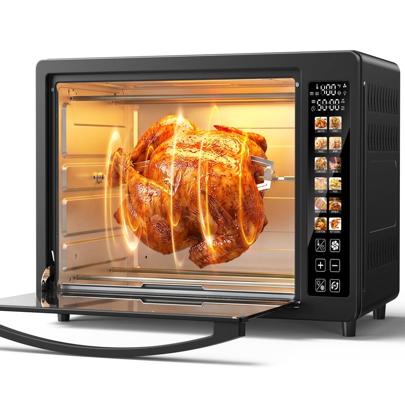 Patbrela 35 QT Super-Large Digita Toaster Oven Air Fryer, 360° Rotisserie Whole Roast,12 One-Touch
