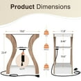 thumbnail image 3 of ZENY Set of Two End Table with Charging Station, Bedside Table with USB, 3 Tier Side Table Nightstand with Storage Shelf for Living Room Bedroom Natural Whtie, 3 of 8