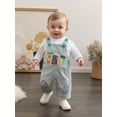 thumbnail image 4 of BemeyourBBs Baby Boy's Fall Sets Long Sleeve Romper Pumpkin Striped Overalls, 4 of 9