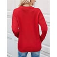 thumbnail image 6 of Womens Sweaters Long Sleeve Tops Crew Neck Knit Pullover Sweaters Fall Fashion Dressy Casual Basic Clothes Red M, 6 of 9