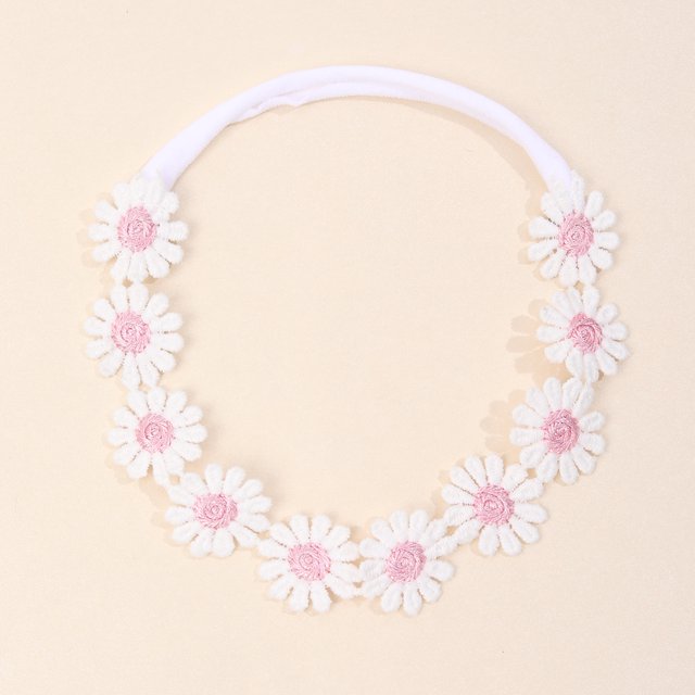 1 diadema de margaritas para bebé, diadema elástica de flores elegante, banda para el cabello para niñas de primavera, accesorios para el cabello para bebés, diademas