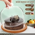 thumbnail image 4 of 1 Set Cake Dome Clear Cake Dome Cake Display Stand Wooden Cake Plate with Dome Cake Stand, 4 of 8