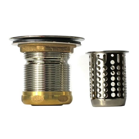 Thrifco Plumbing 4405725 Jr. Duo Kitchen Sink Basket Strainer Assembly 2-1/2 Inch Deep (Satin Nickel)
