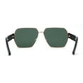 thumbnail image 4 of Womens Metal Rim Oversize Mafia Mob Fashion Sunglasses Gold Black Green, 4 of 4