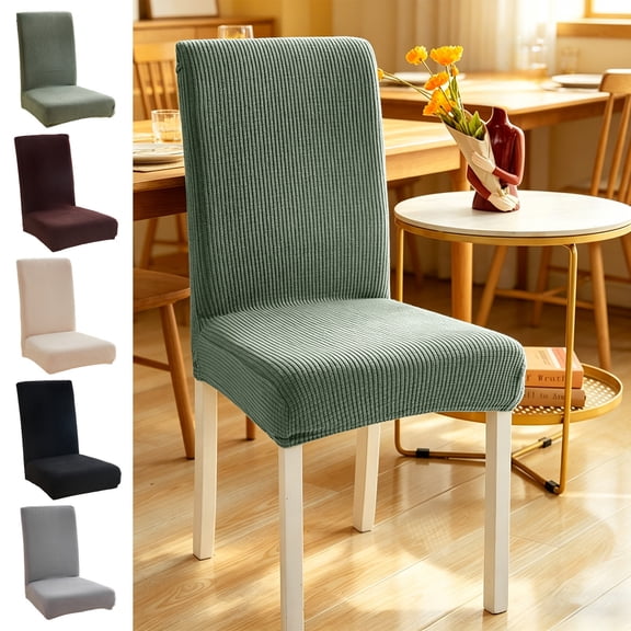 Dmlowu Stretch Chair Covers for Dining Chairs, Thick Knit Seat Covers for Restaurant Kitchen Home, Washable Removable, One Size fits 17.7-21.6 inches
