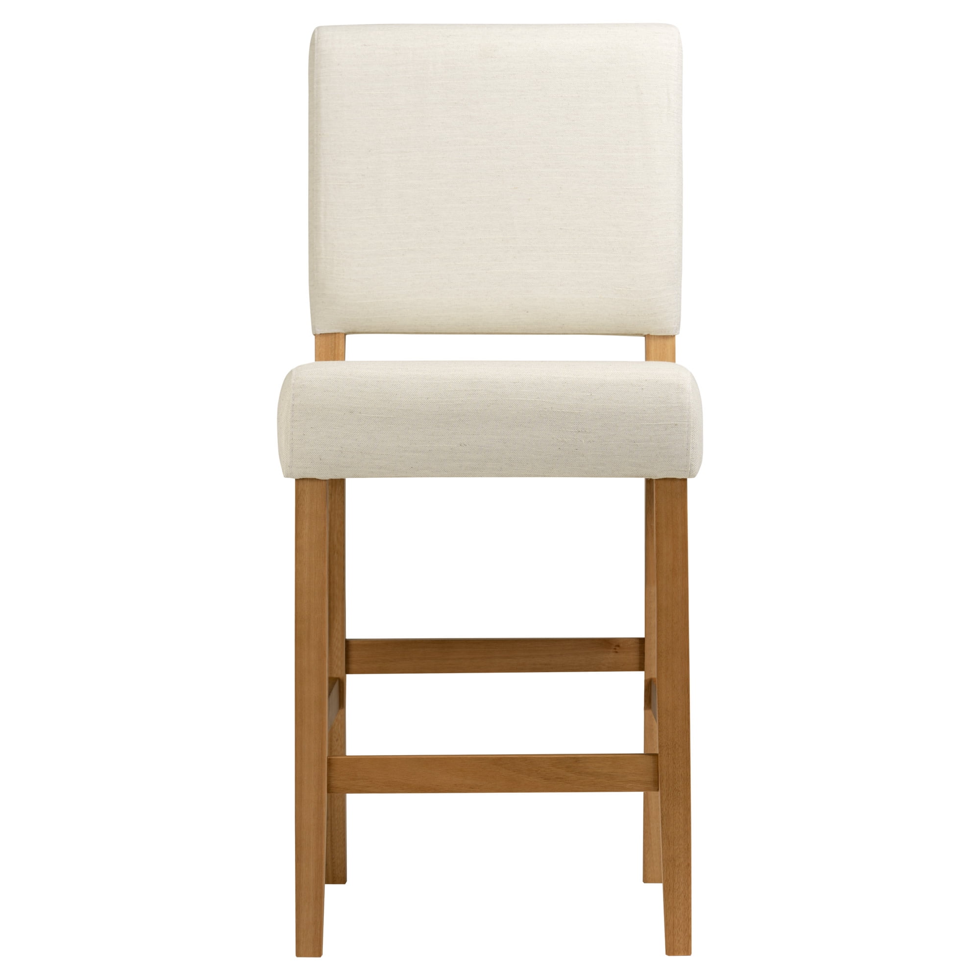 Solid Wood Counter Stool with Upholstered Back and Seat, 36-39 in. Counter Height, Set of 2