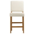 thumbnail image 5 of Brax Counter Height Stool with Upholstered Back and Wood Base – Set of 2 for Kitchen Counters and Islands – Modern Chairs in Natural White Sand, Leick Home, 214460, 5 of 22