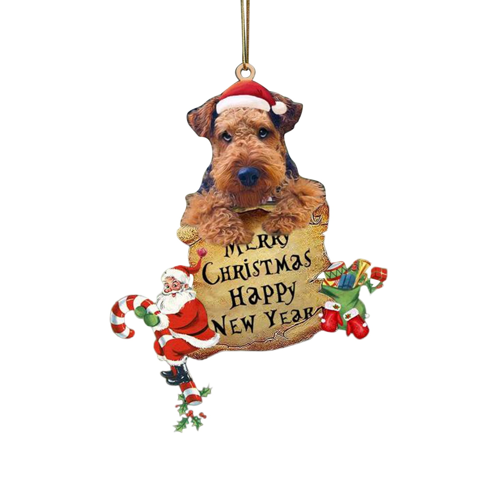 Huaai Dog Christmas Ornament Lovely Tree Gift Ornament Dog Print