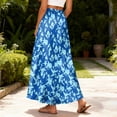 thumbnail image 5 of LWavelet Women Floral Print Maxi Skirt Elastic Waist With Pockets Boho Summer Long Skirt Royal Blue L, 5 of 5